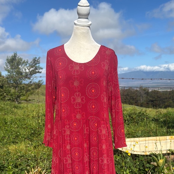 Gudrun Sjöden Deco Tricot Red Heart Floral babydoll Prairie Midi dress medium - Picture 2 of 9